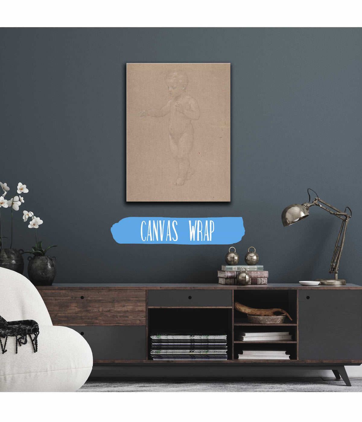 Nude Boy Walking To The Left   by Anselm Feuerbach