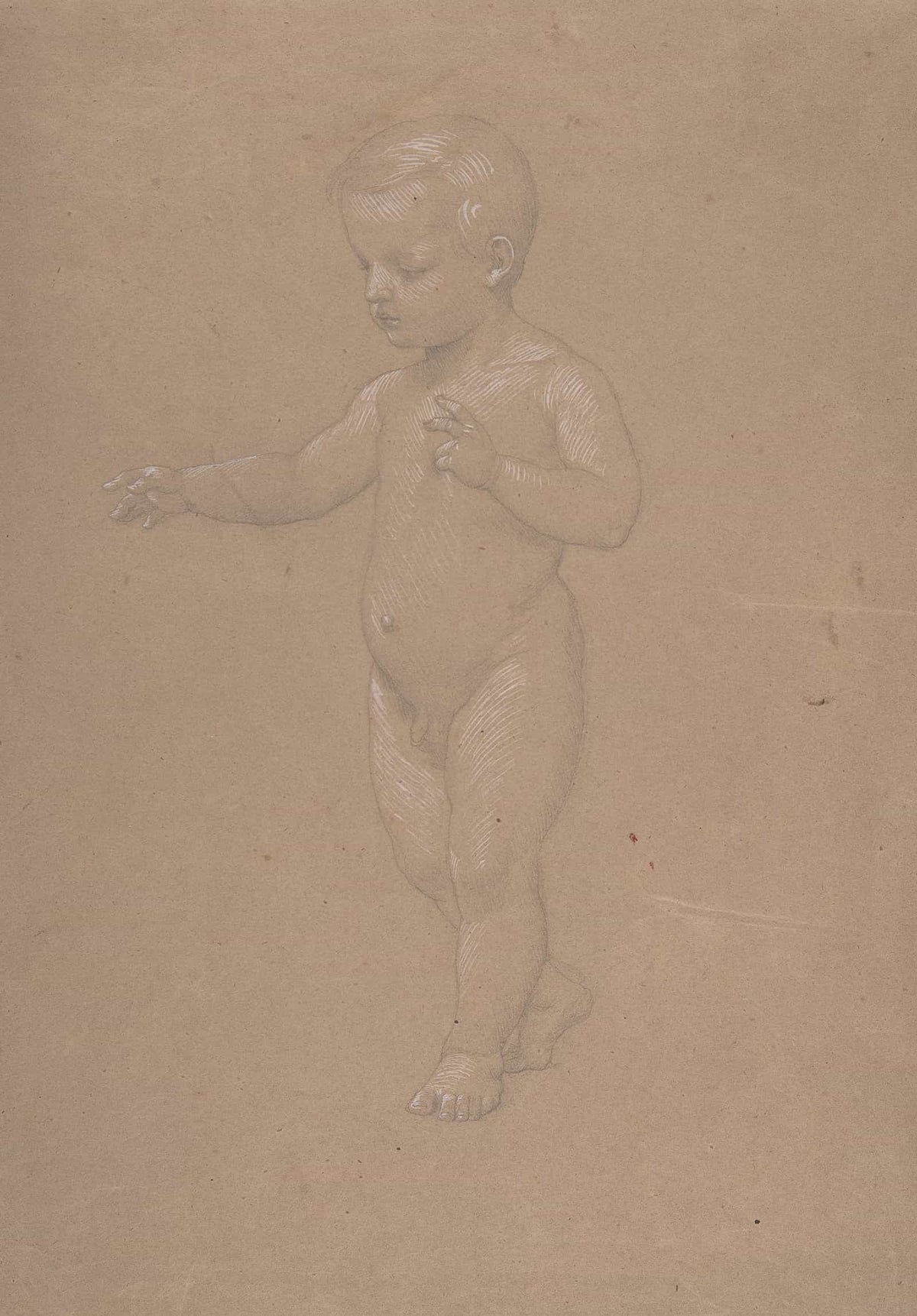 Nude Boy Walking To The Left   by Anselm Feuerbach