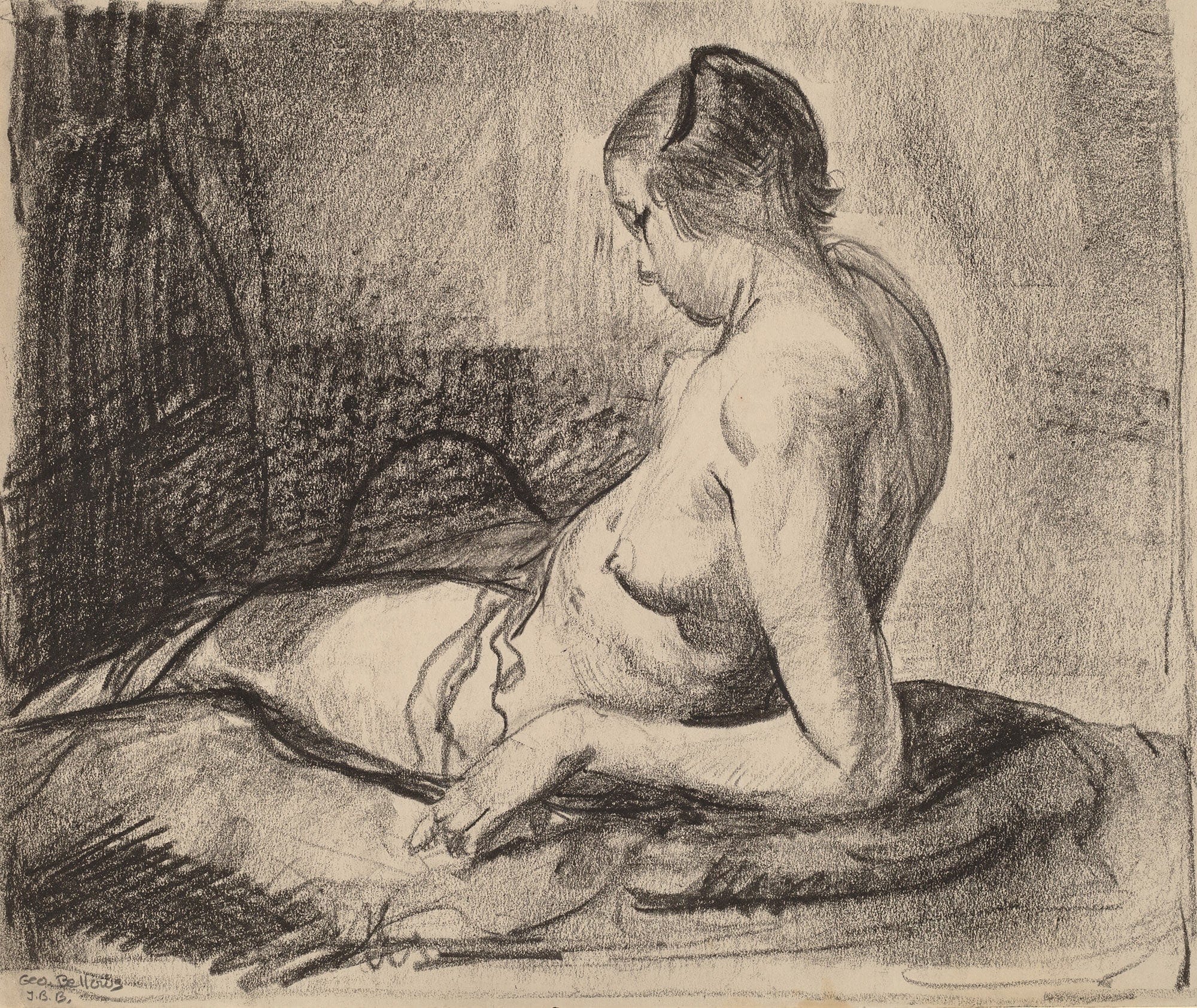 Nude Girl Reclining by George Wesley Bellows