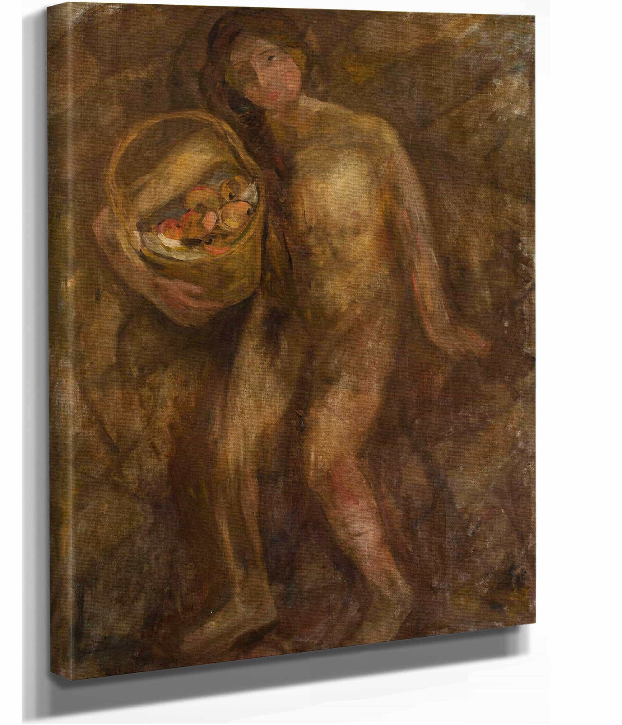 Nude Girl With A Basket Of Apples by Tadeusz Makowski