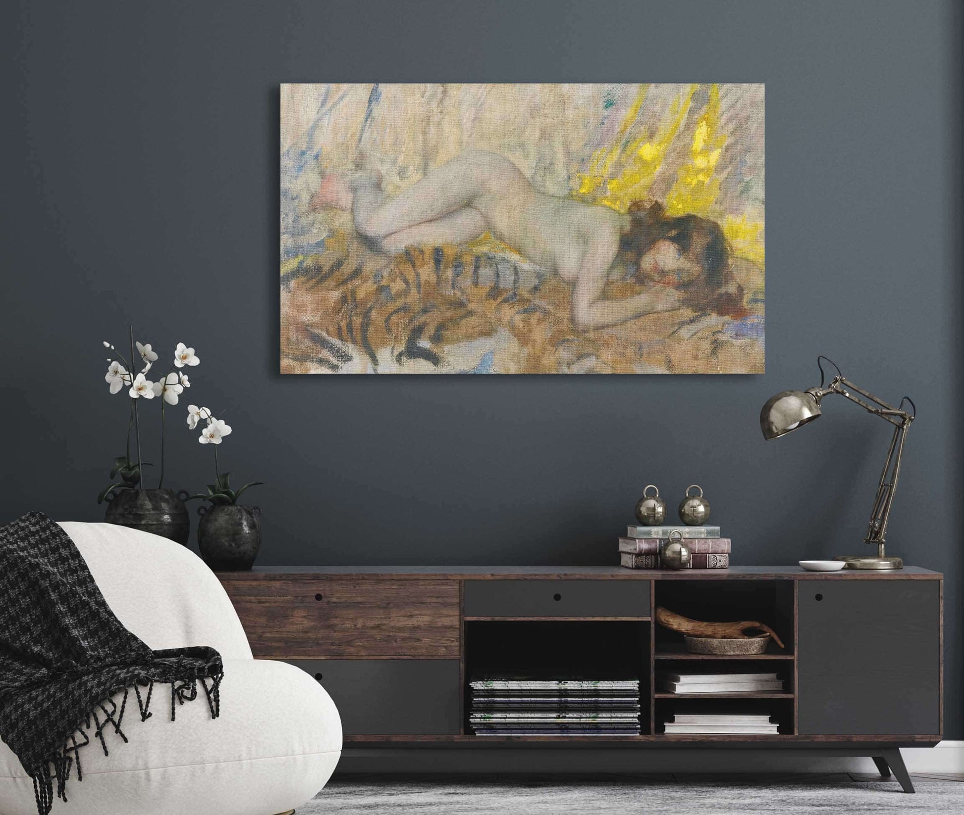 Nude On A Tiger Skin by James Jebusa Shannon