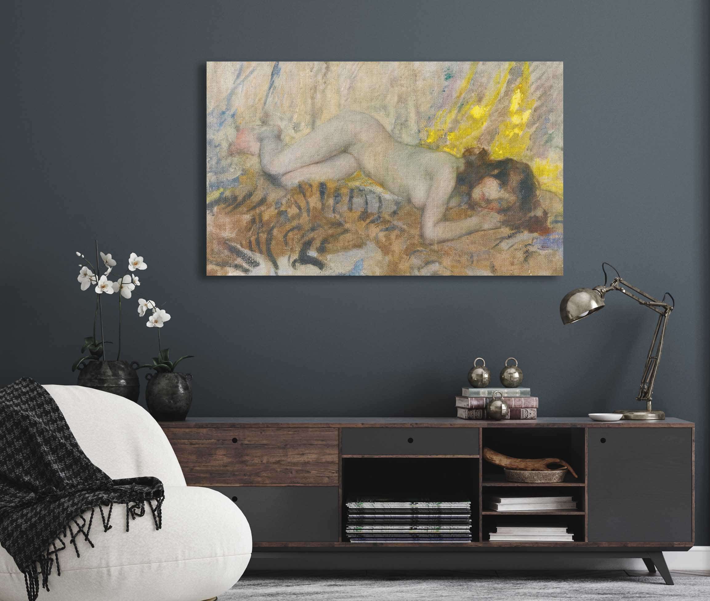 Nude On A Tiger Skin by James Jebusa Shannon