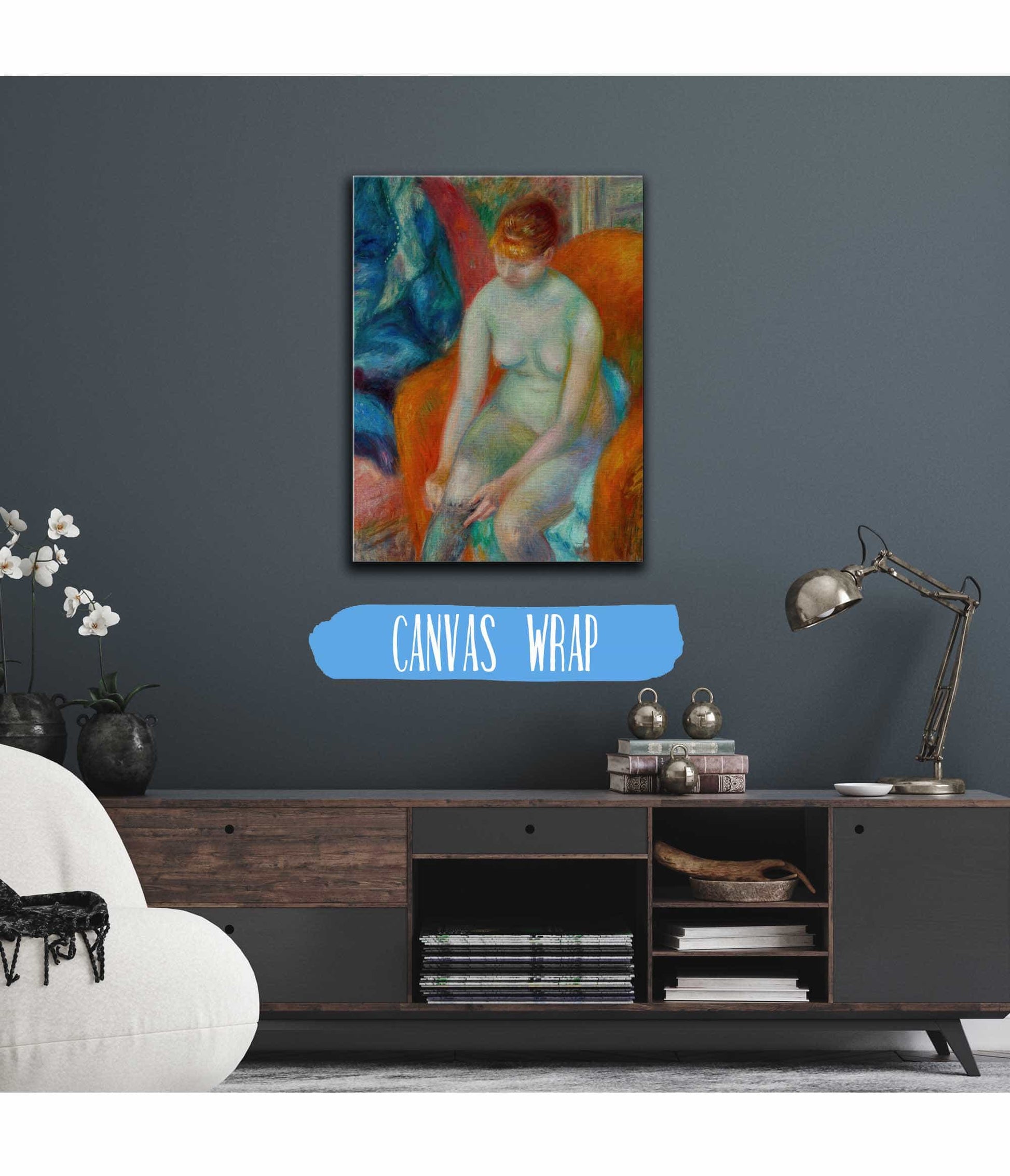Nude Pulling On Stocking Nude With Red Hair by William James Glackens