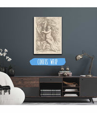 Nude Seated Holding Onto A Tree  by Salvator Rosa