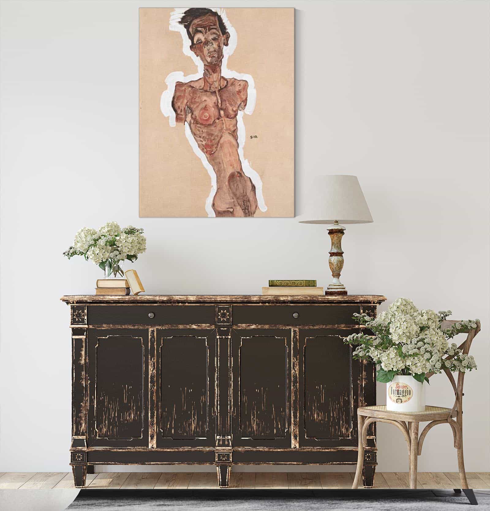 Nude Self Portrait by Egon Schiele