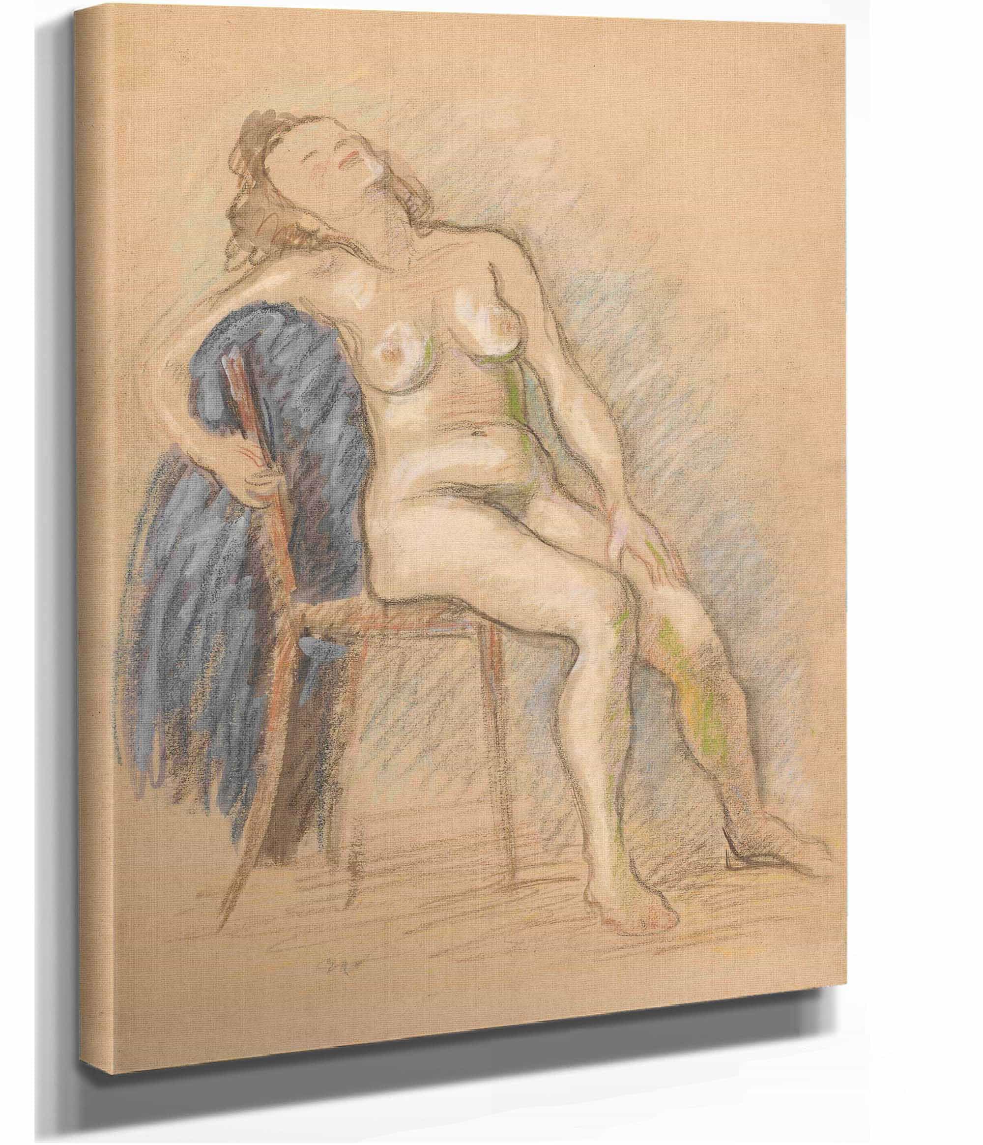 Nude Sitting In A Chair  by Zygmunt Waliszewski