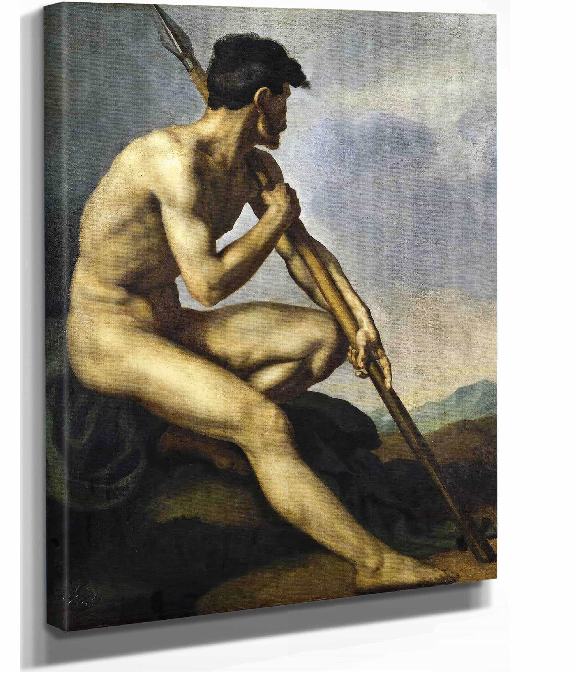 Nude Warrior With A Spear by Theodore Gericault