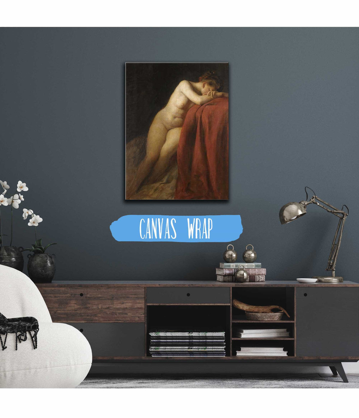 Nude With Red Drape by Franz Von Defregger