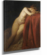 Nude With Red Drape by Franz Von Defregger