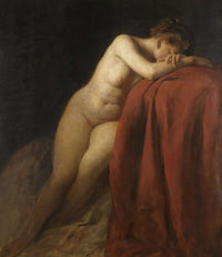 Nude With Red Drape by Franz Von Defregger