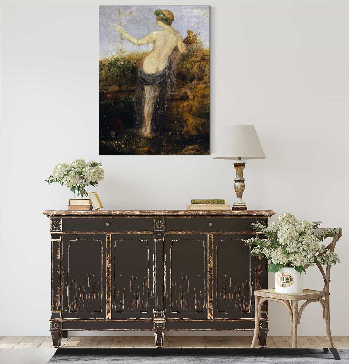 Nymphe With Horn Of Plenty by Arnold Bocklin