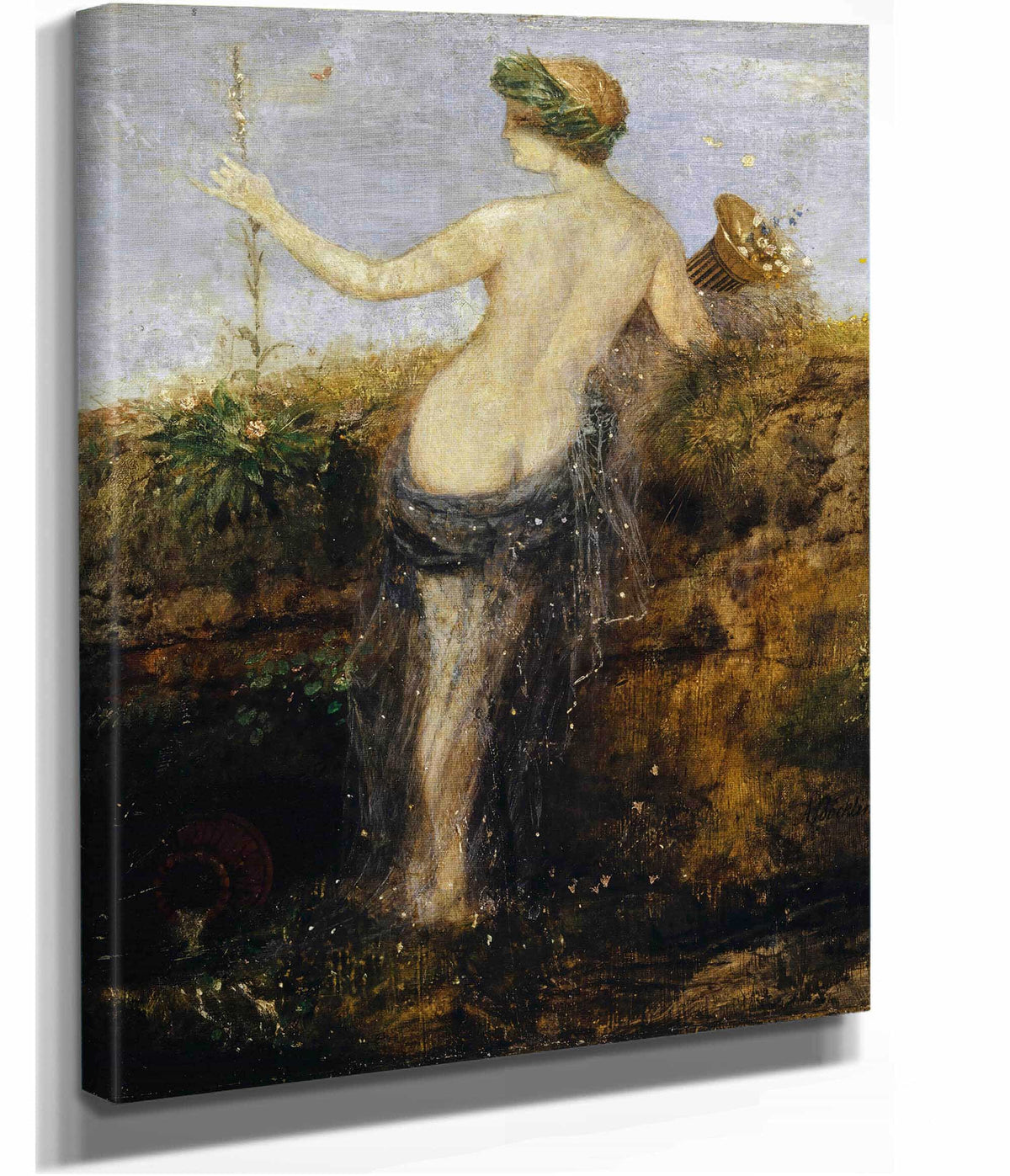 Nymphe With Horn Of Plenty by Arnold Bocklin