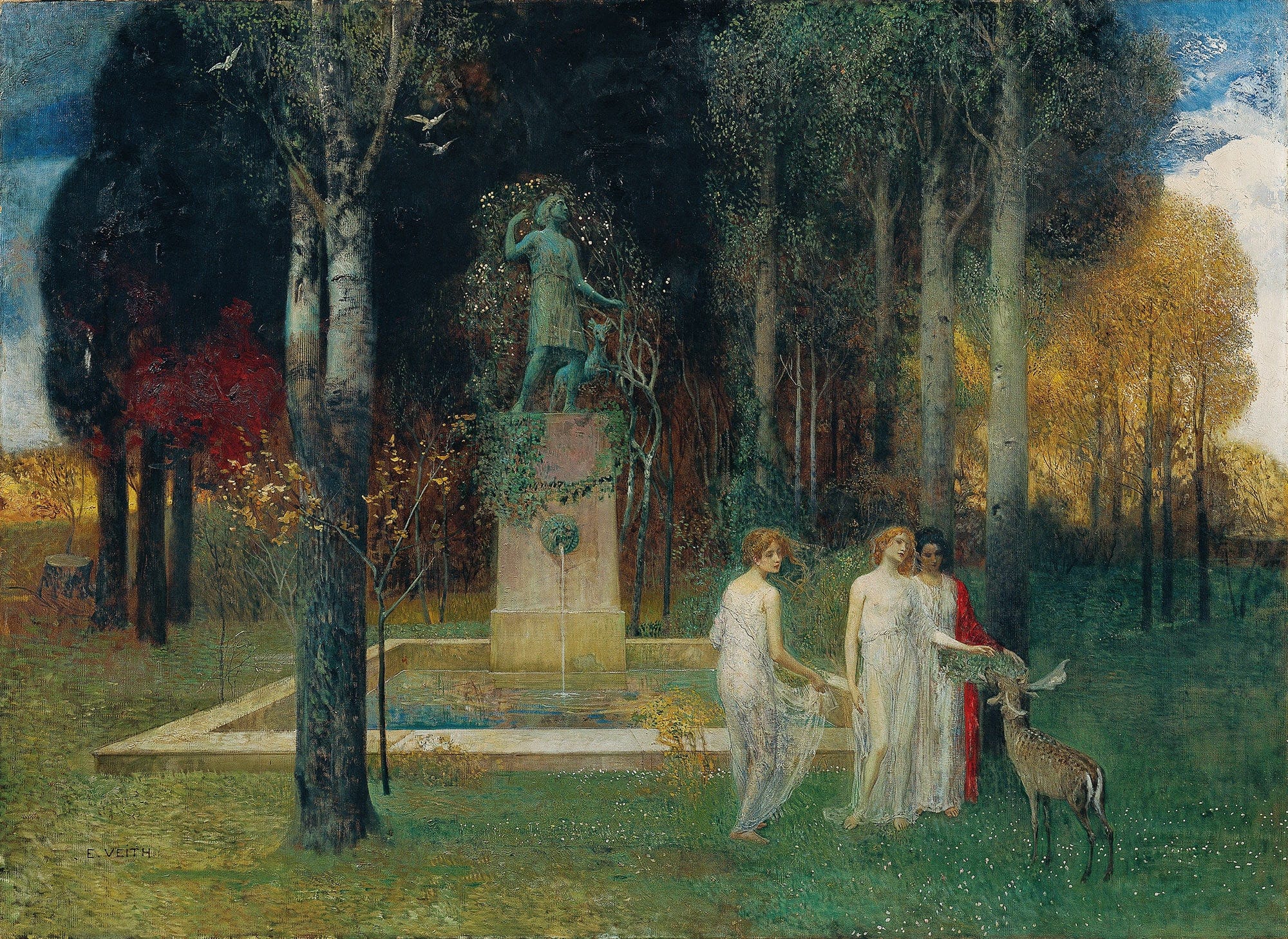 Nymphen Am Brunnen by Eduard Veith