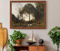 Nymphes Et Faunes Nymphs And Fauns Before by Jean Baptiste Camille Corot