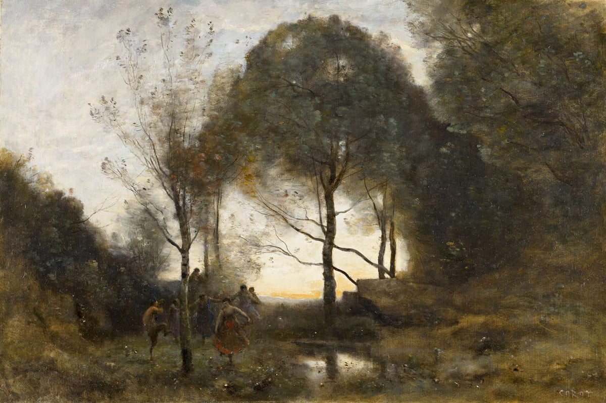 Nymphes Et Faunes Nymphs And Fauns Before by Jean Baptiste Camille Corot