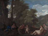 Nymphs And A Satyr Amor Vincit Omnia by Nicolas Poussin