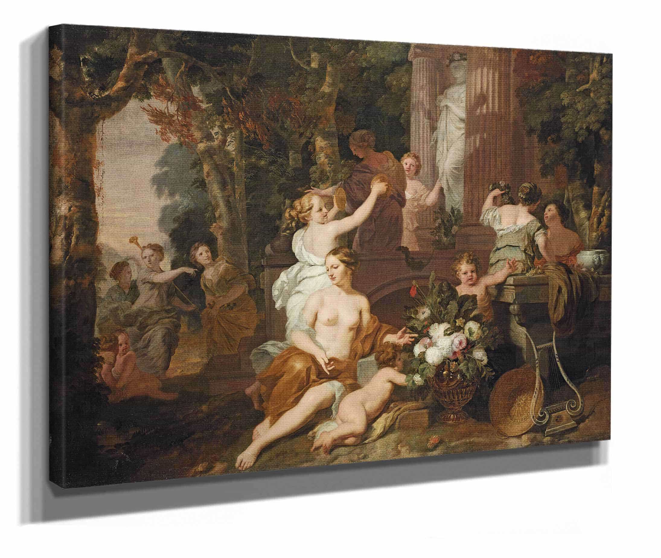 Nymphs And Bacchantes Paying Homage At The Temple Of Flora by Gerard De Lairesse