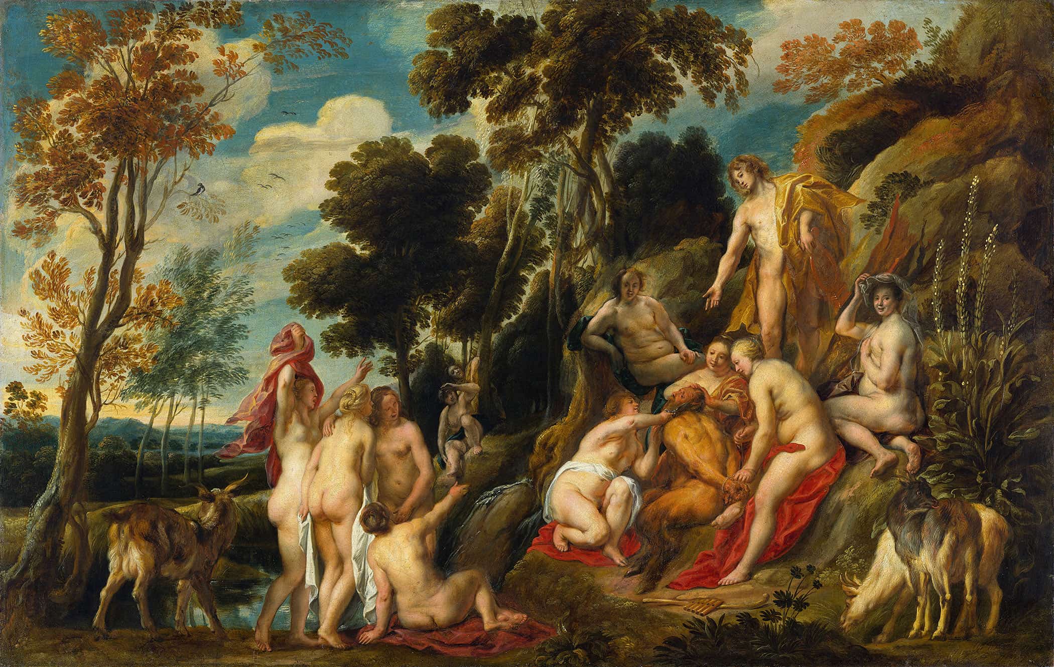 Nymphs Cutting Off Pans Beard by Jacob Jordaens