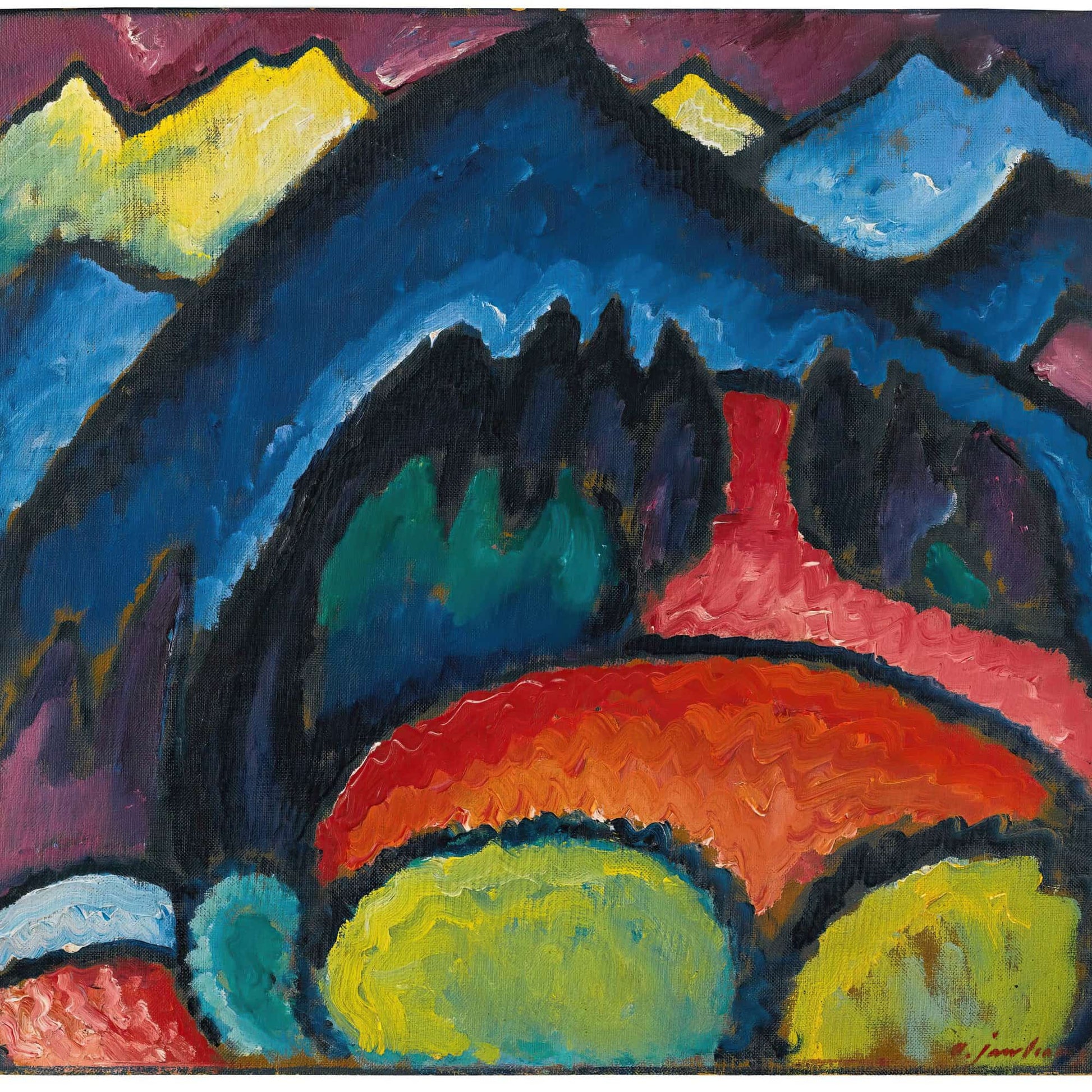 Oberstdorf Mountains by Alexej Von Jawlensky