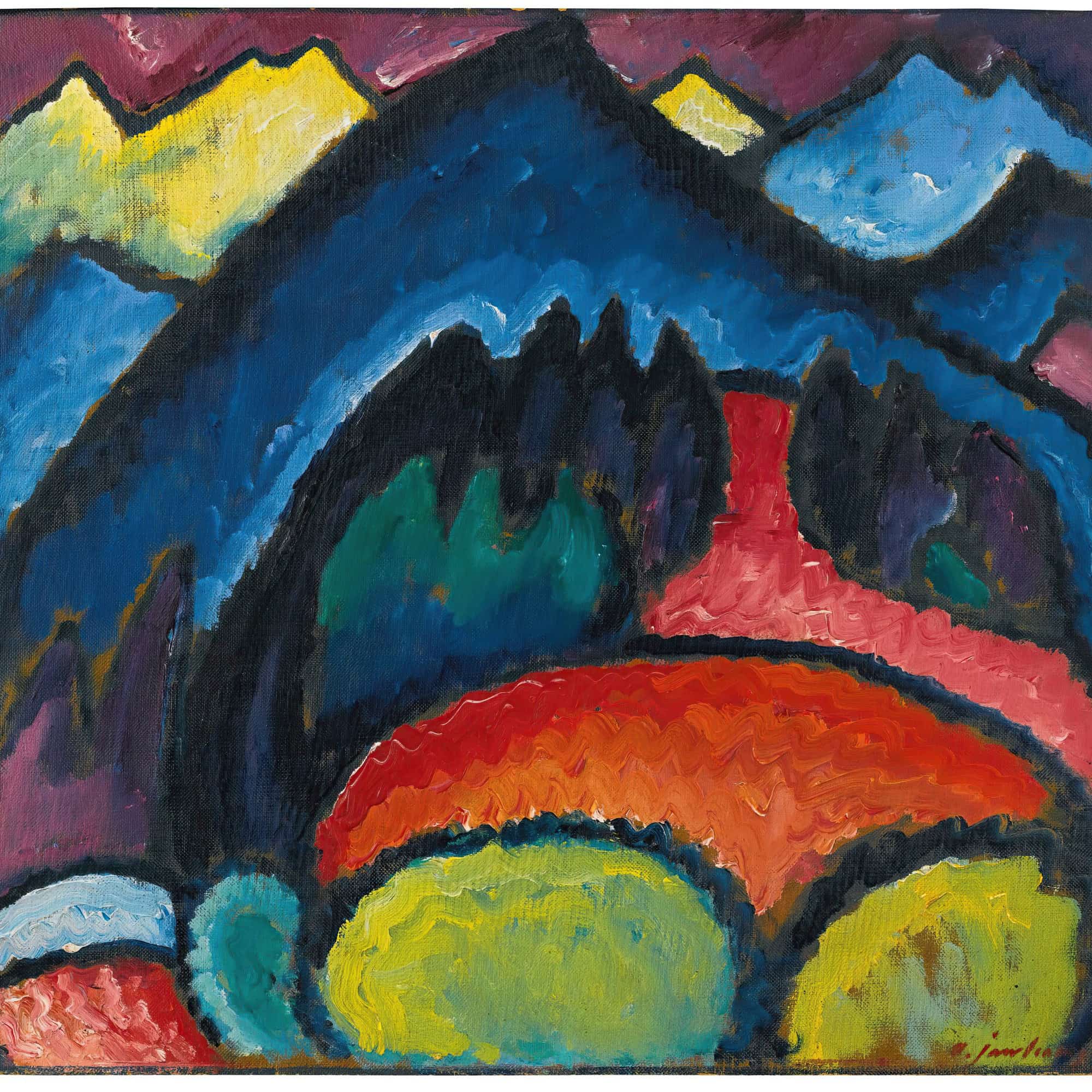 Oberstdorf Mountains by Alexej Von Jawlensky