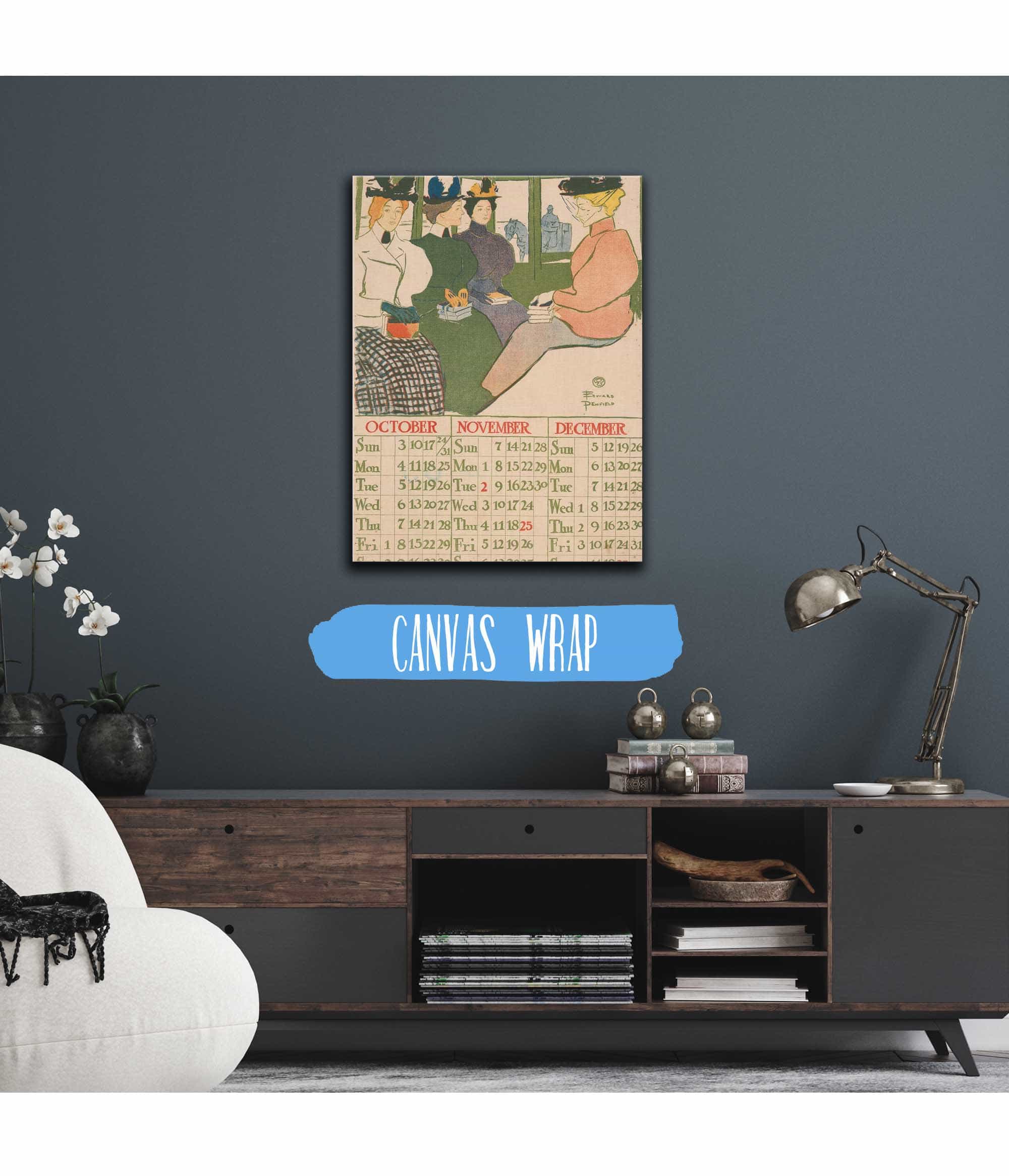 October November December Calendar by Edward Penfield