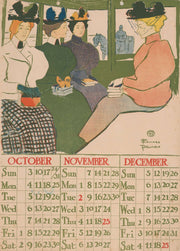 October November December Calendar by Edward Penfield