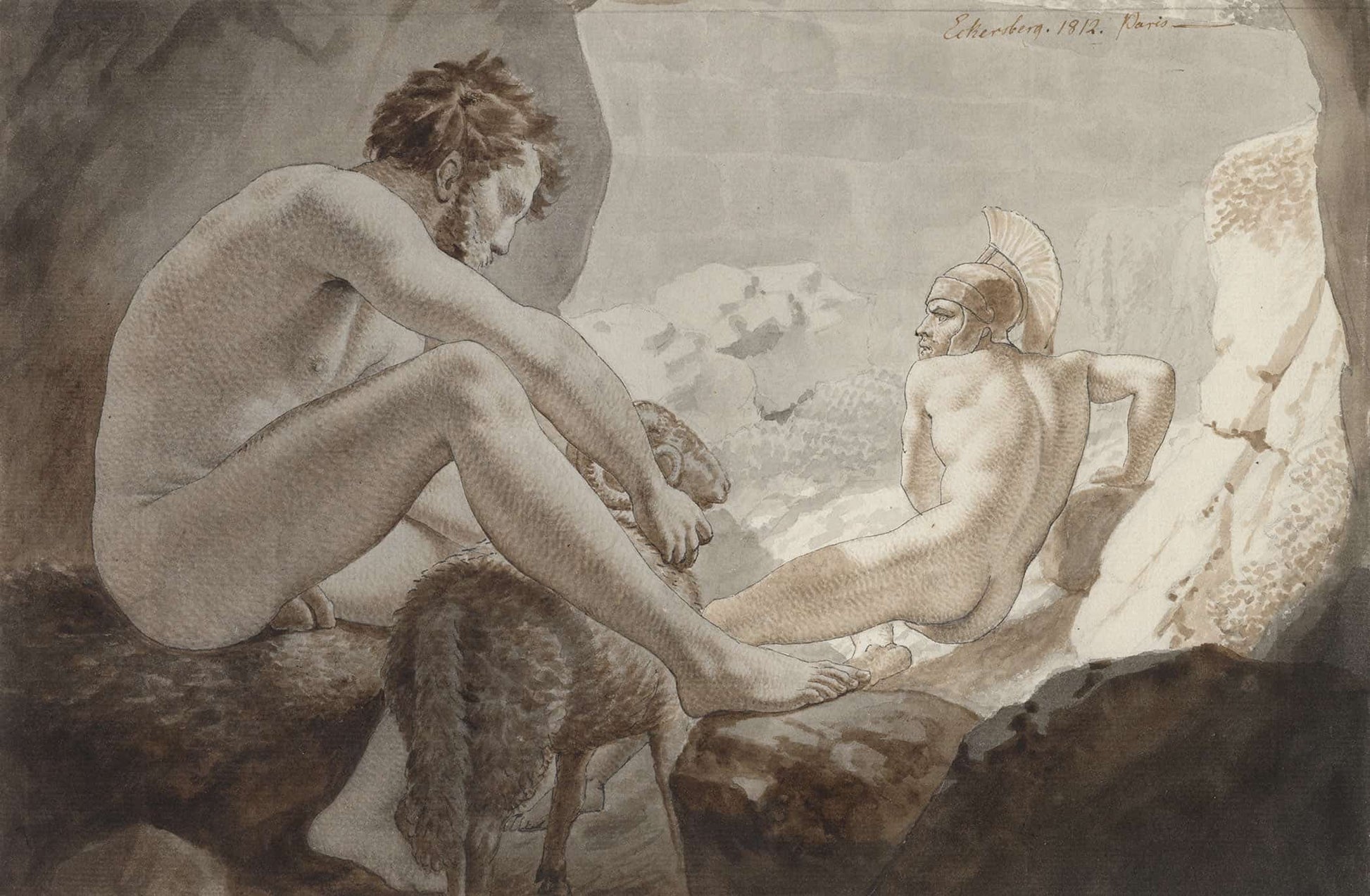 Odysseus Flygter Fra Polyfem by Christoffer Wilhelm Eckersberg