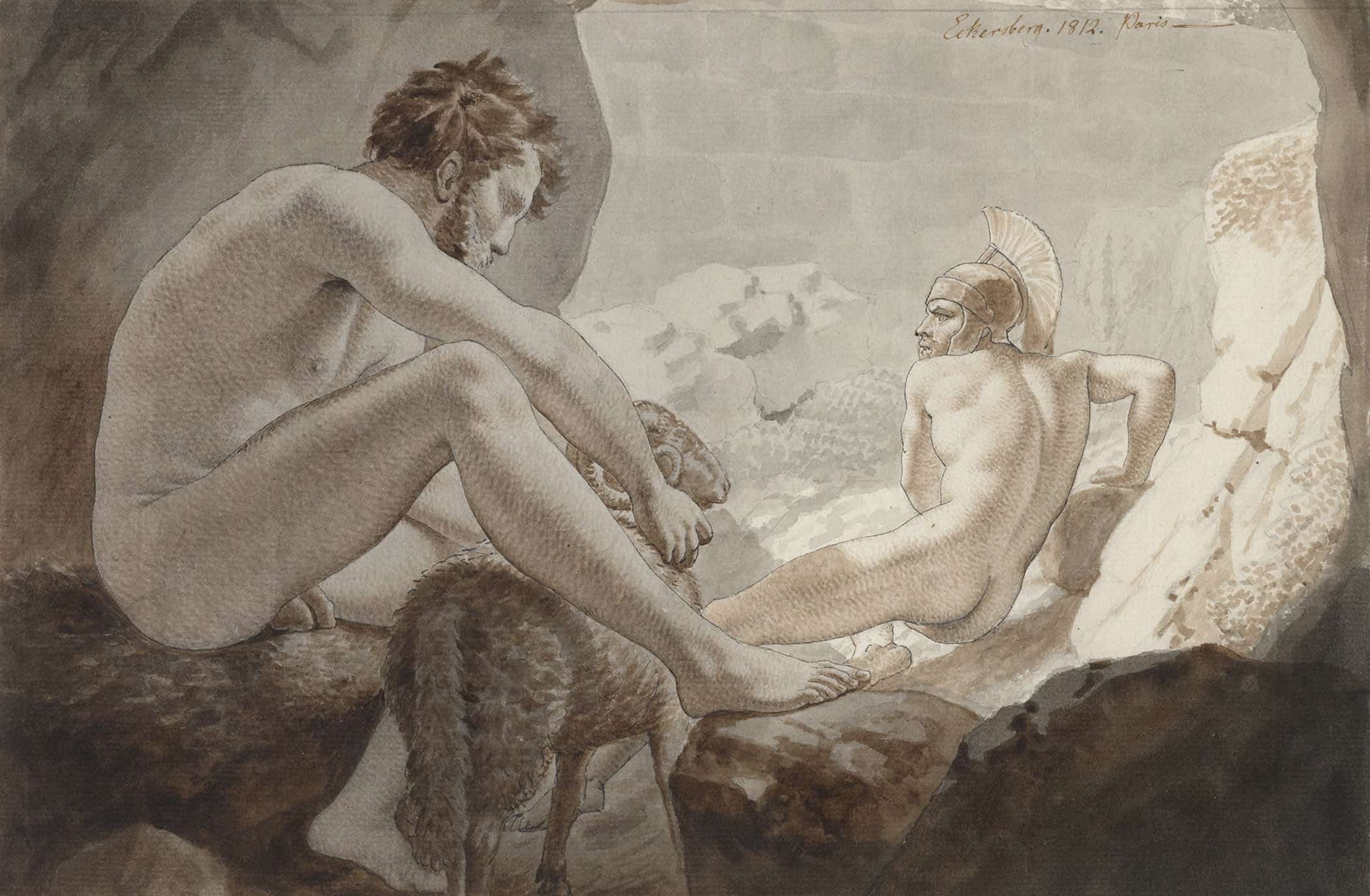 Odysseus Flygter Fra Polyfem by Christoffer Wilhelm Eckersberg