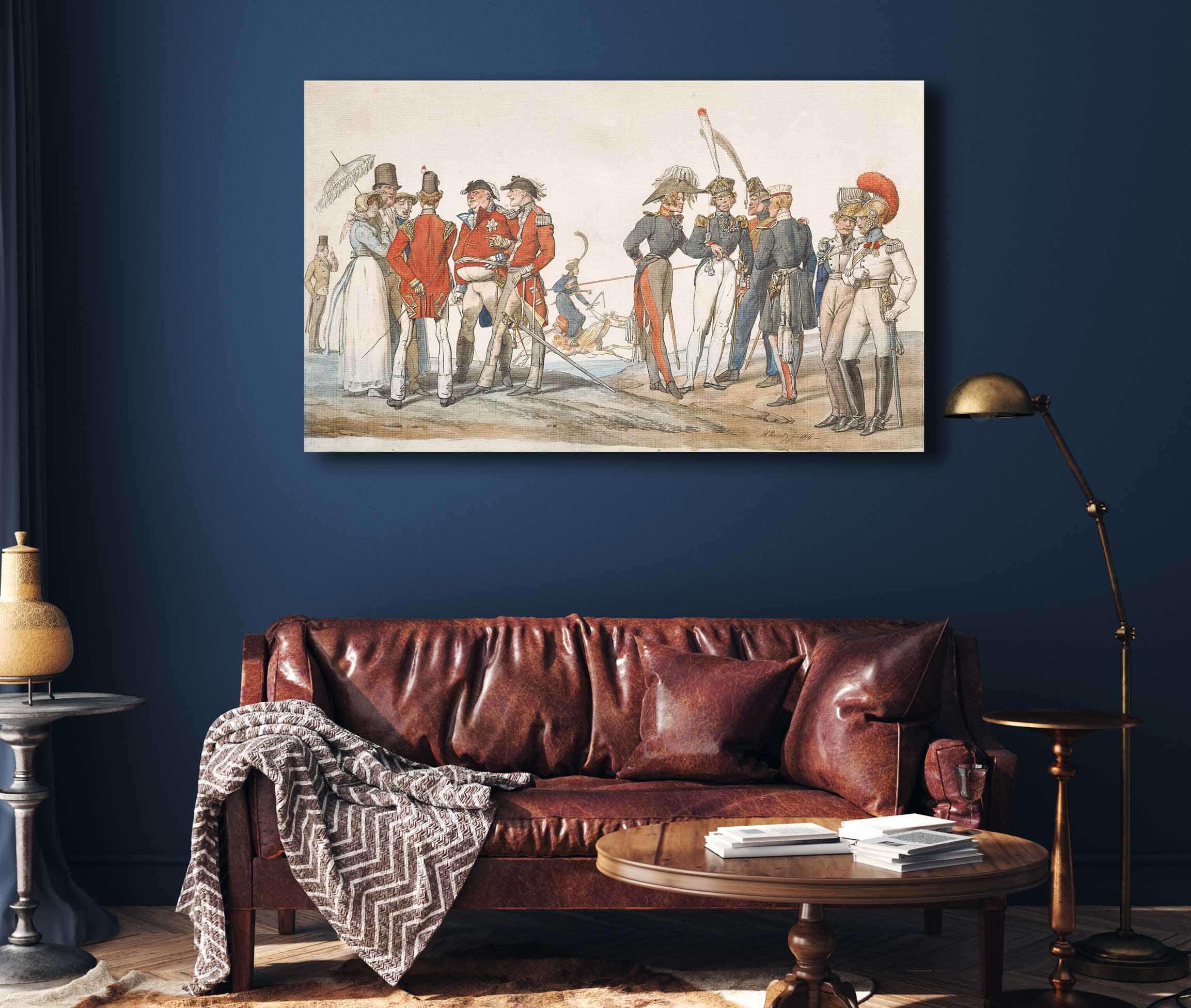 Officiers Anglais Et Francais Discutant by Horace Vernet