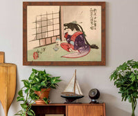 Okame Laughing At The Shadow Of A Mushroom by Tsukioka Yoshitoshi