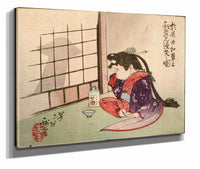 Okame Laughing At The Shadow Of A Mushroom by Tsukioka Yoshitoshi