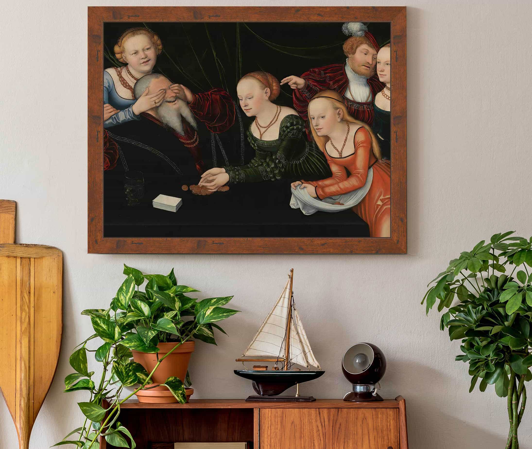 Old Man Beguiled By Courtesans by Lucas Cranach The Elder