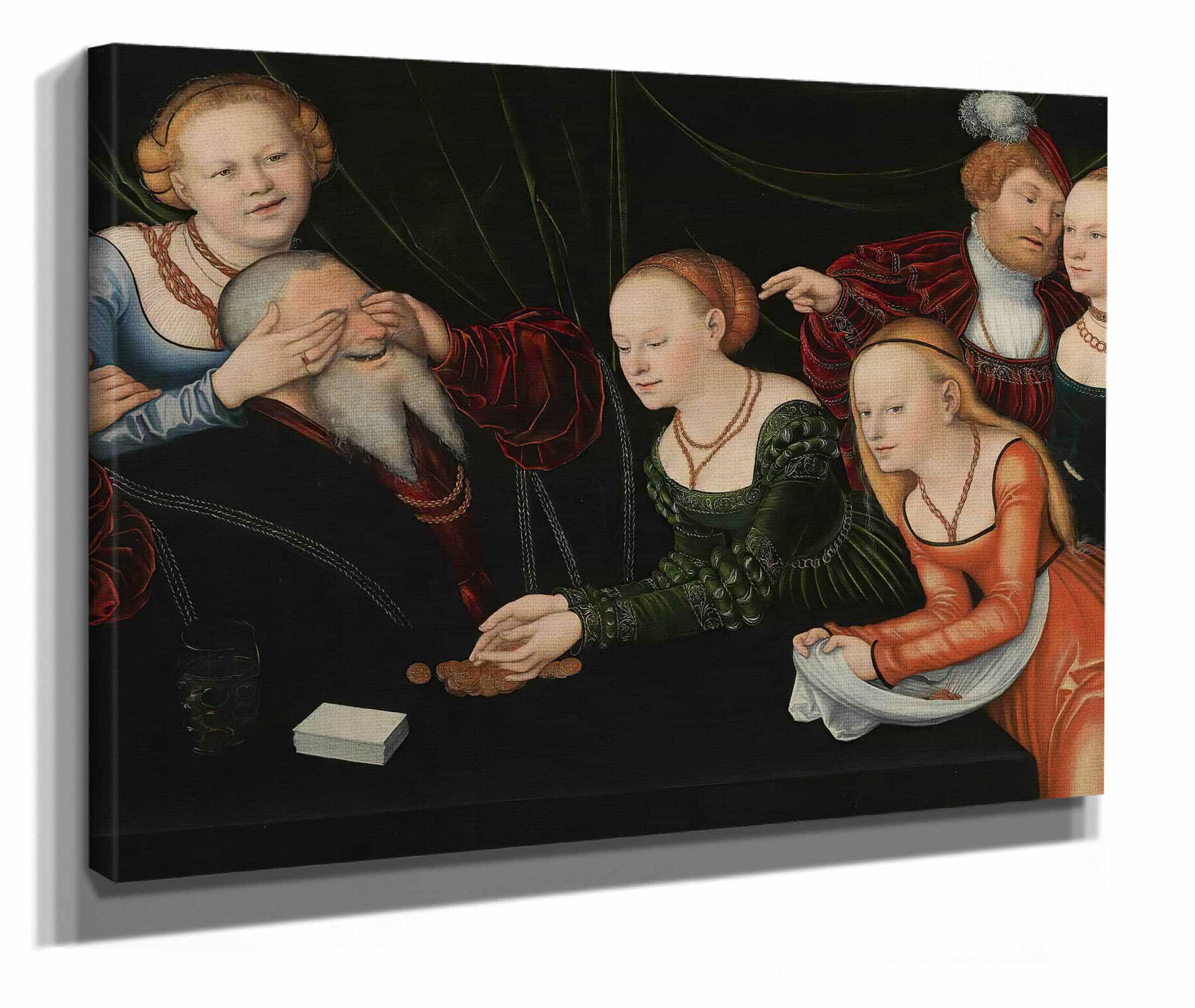 Old Man Beguiled By Courtesans by Lucas Cranach The Elder