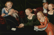 Old Man Beguiled By Courtesans by Lucas Cranach The Elder