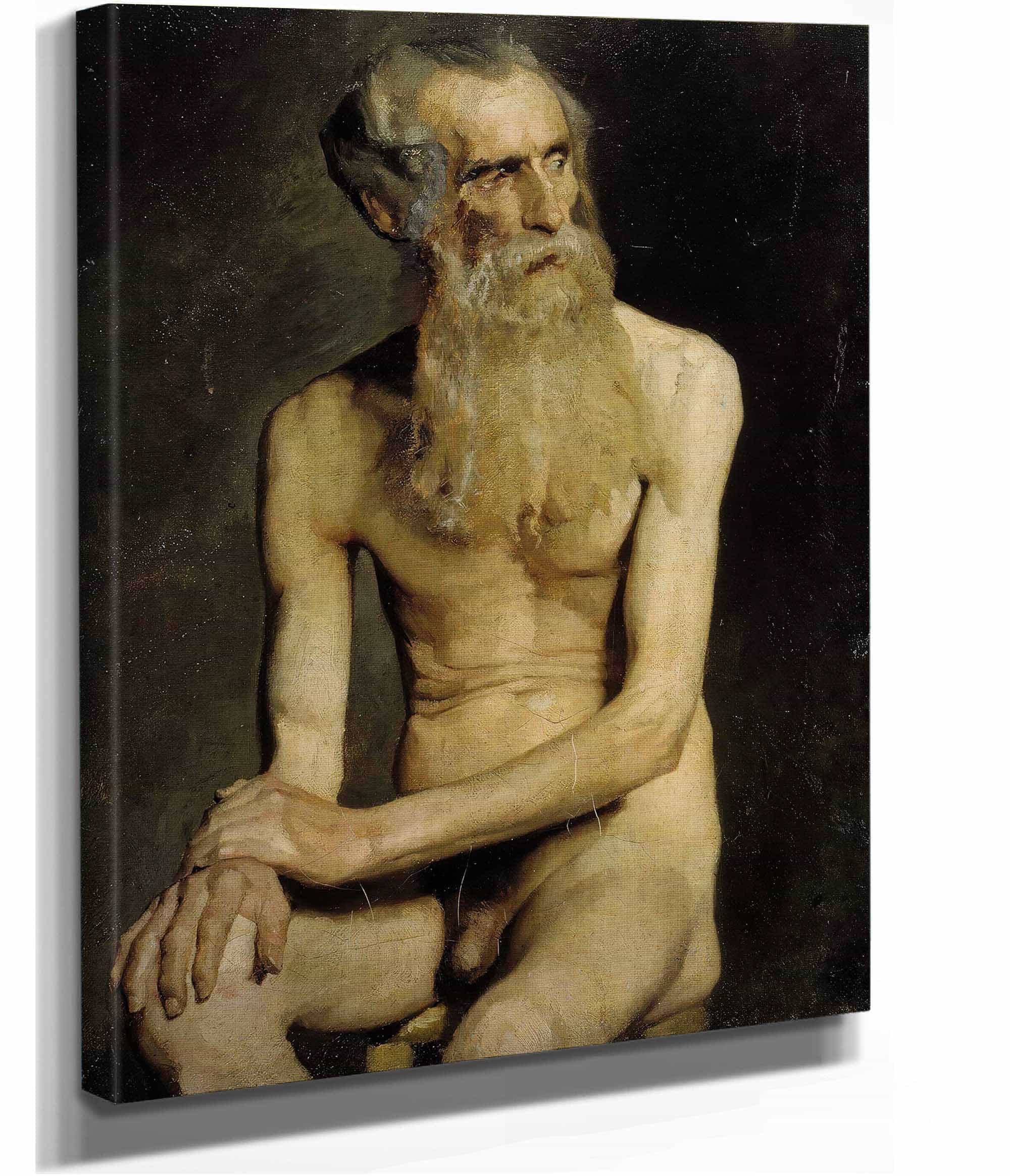 Old Man Seated Academy Study  by Albert Edelfelt
