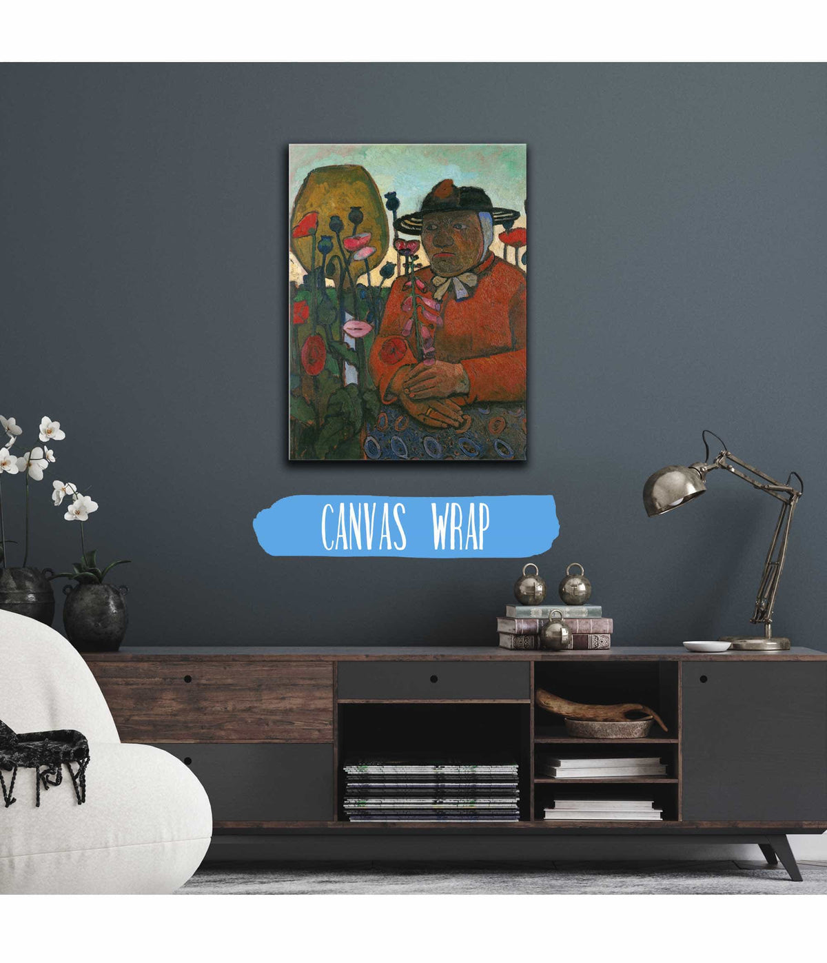 Old Poor Woman With A Glass Ball And Poppies by Paula Modersohn Becker