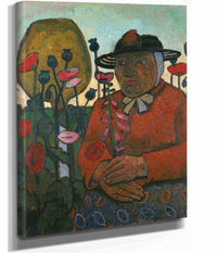 Old Poor Woman With A Glass Ball And Poppies by Paula Modersohn Becker