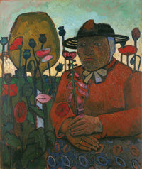 Old Poor Woman With A Glass Ball And Poppies by Paula Modersohn Becker