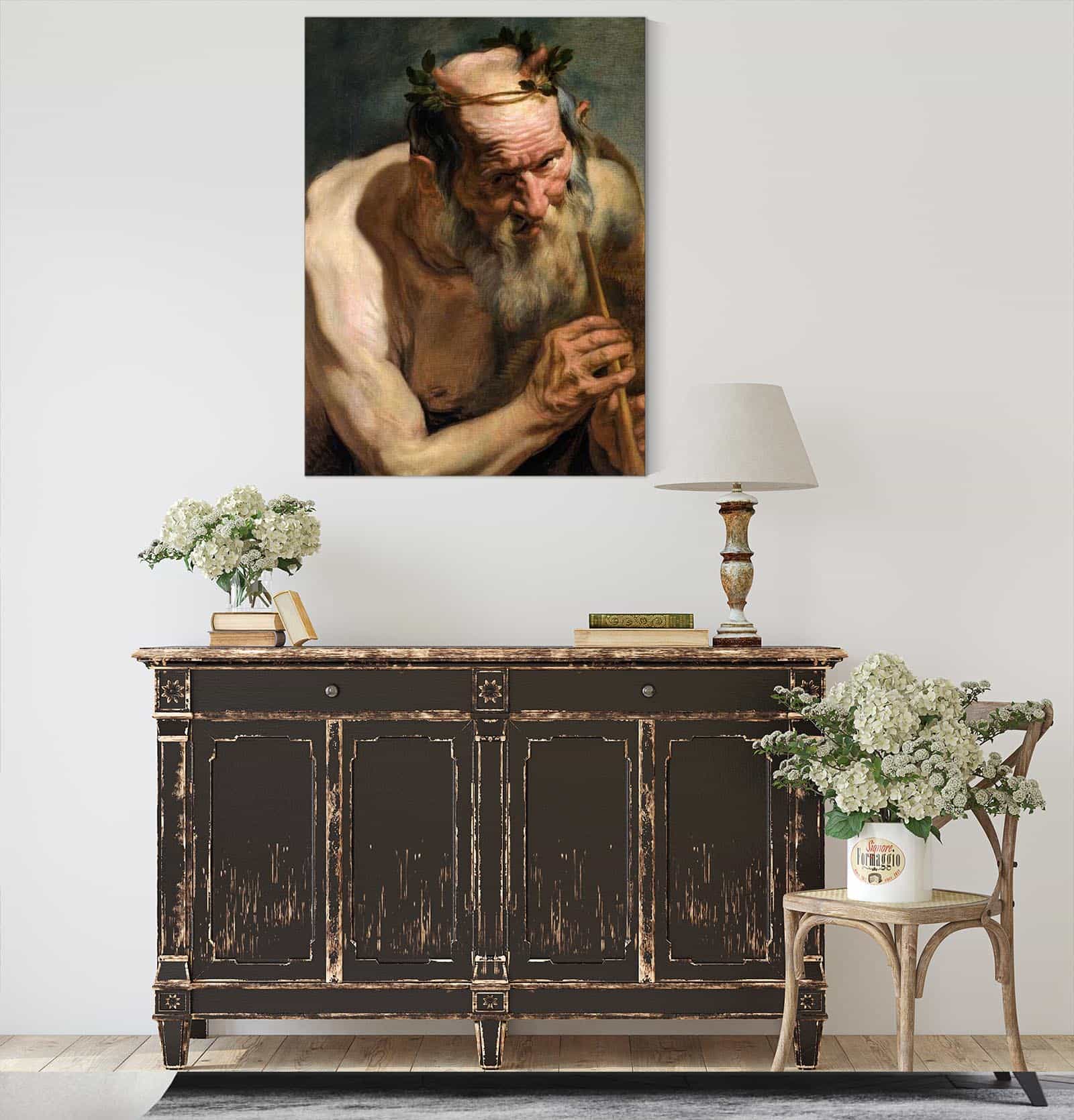 Old Satyr Holding A Flute by Jacob Jordaens