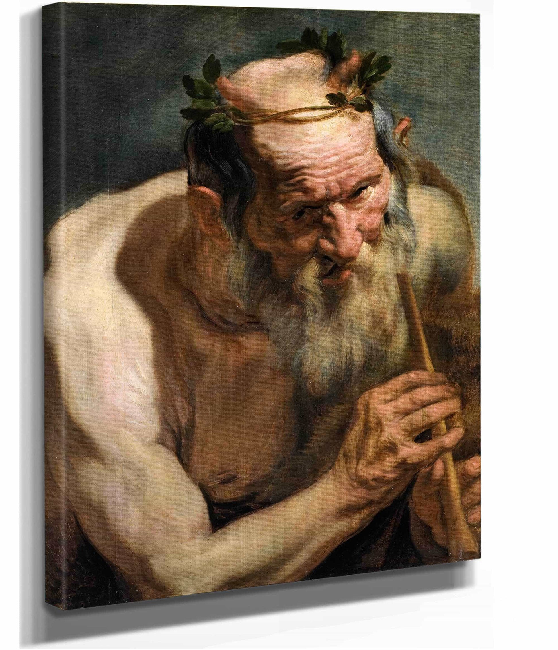 Old Satyr Holding A Flute by Jacob Jordaens