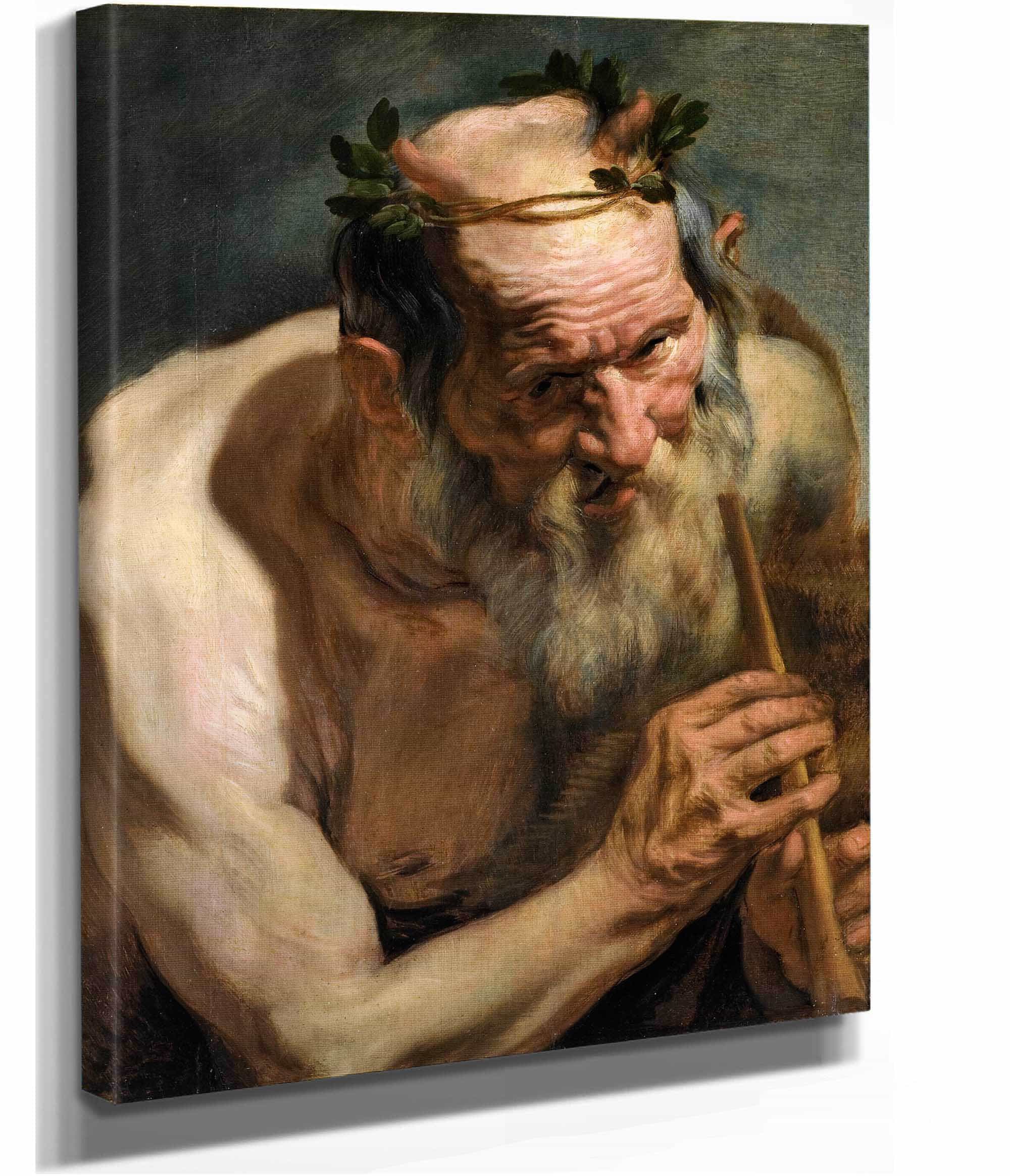 Old Satyr Holding A Flute by Jacob Jordaens