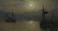 Old Scarborough Full Moon High Water by John Atkinson Grimshaw