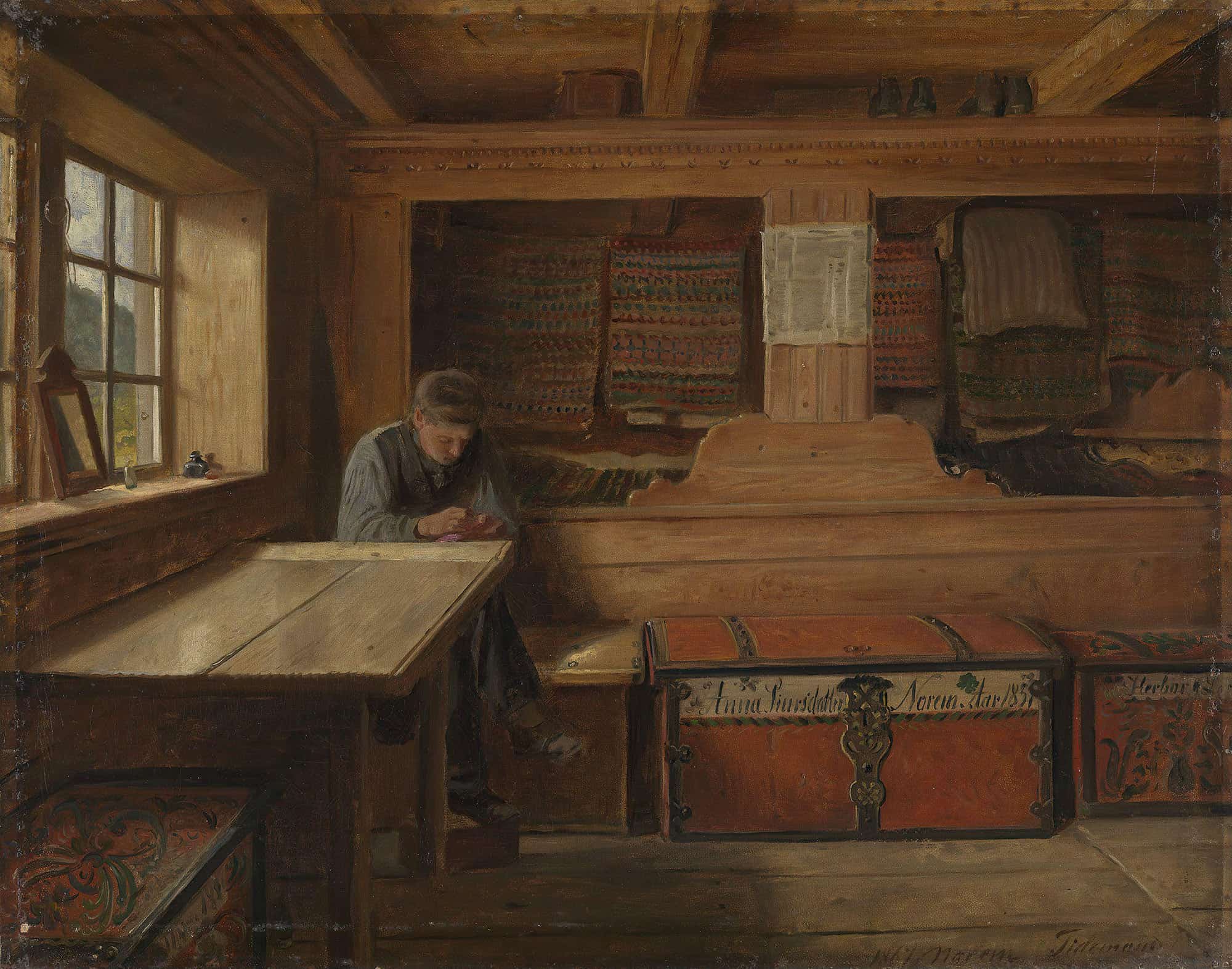 Old Storeroom In Vikoy by Adolph Tidemand