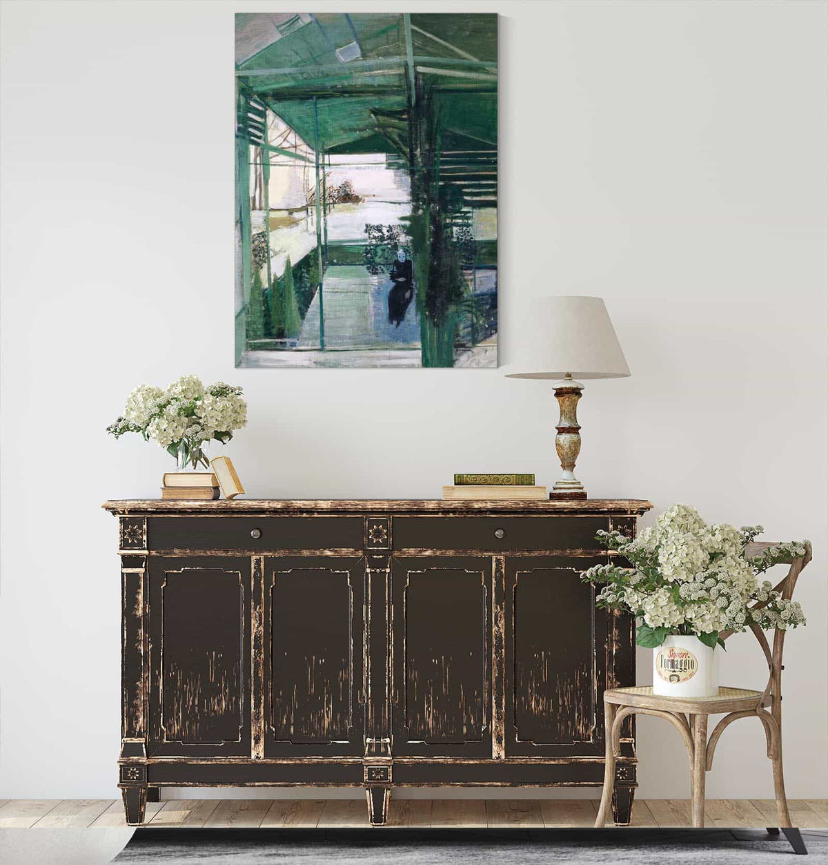 Old Woman In Greenhouse by Walter Kurt Wiemken