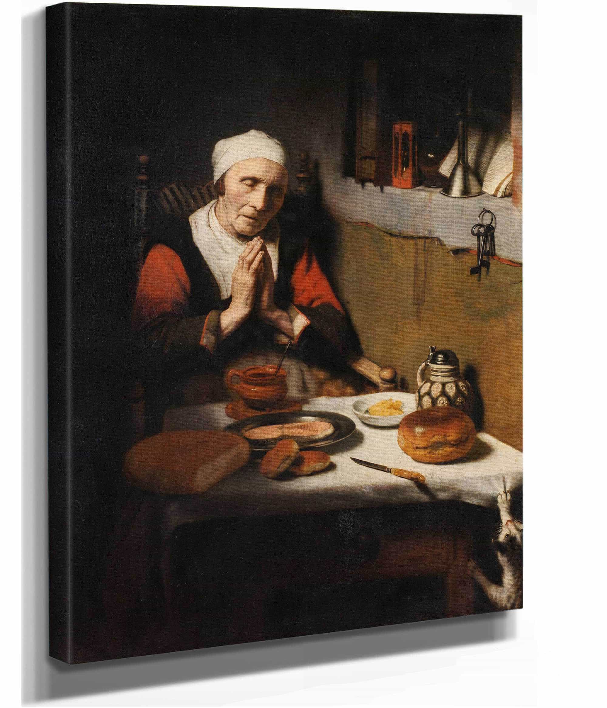 Old Woman Saying Grace Known As The Prayer Without End by Nicolaes Maes