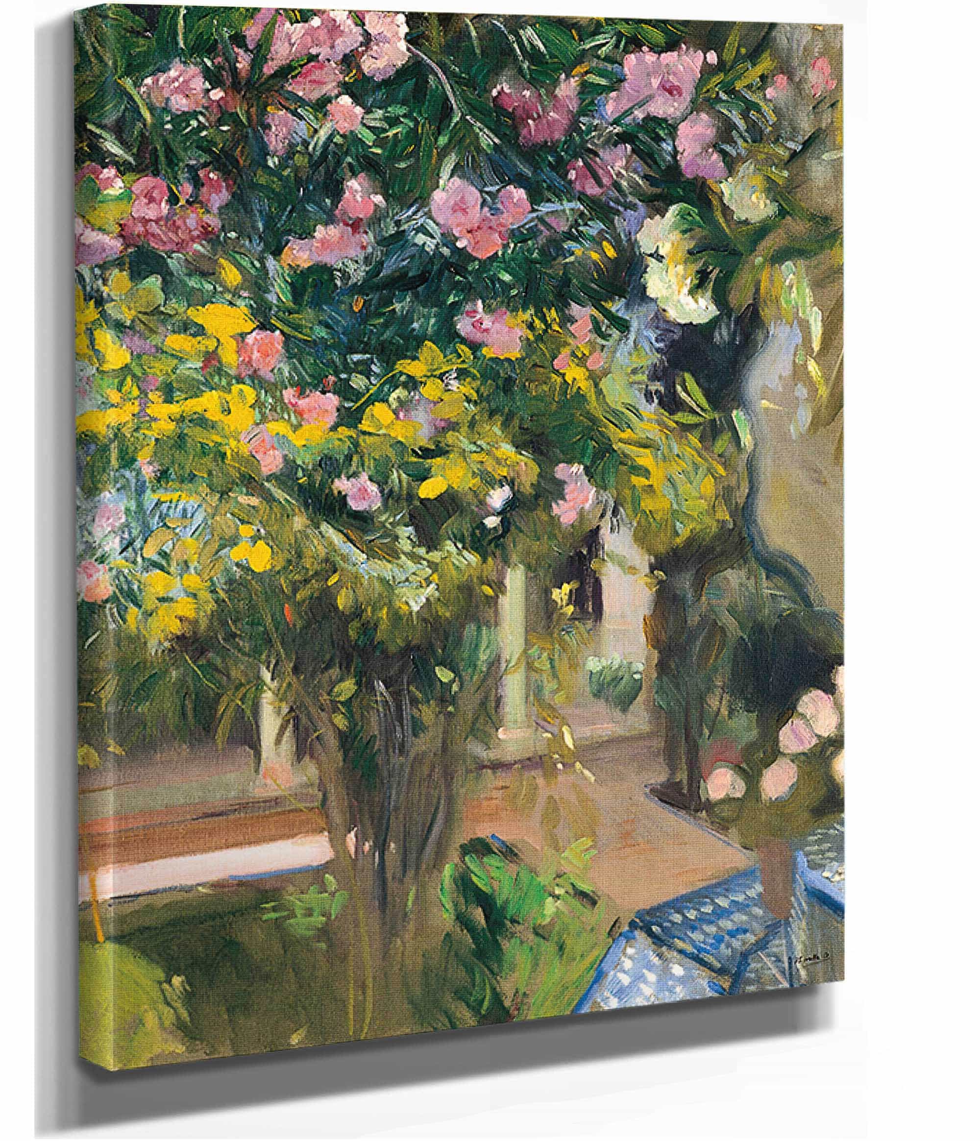 Oleanders The Courtyard Of The Artists Home by Joaquin Sorolla