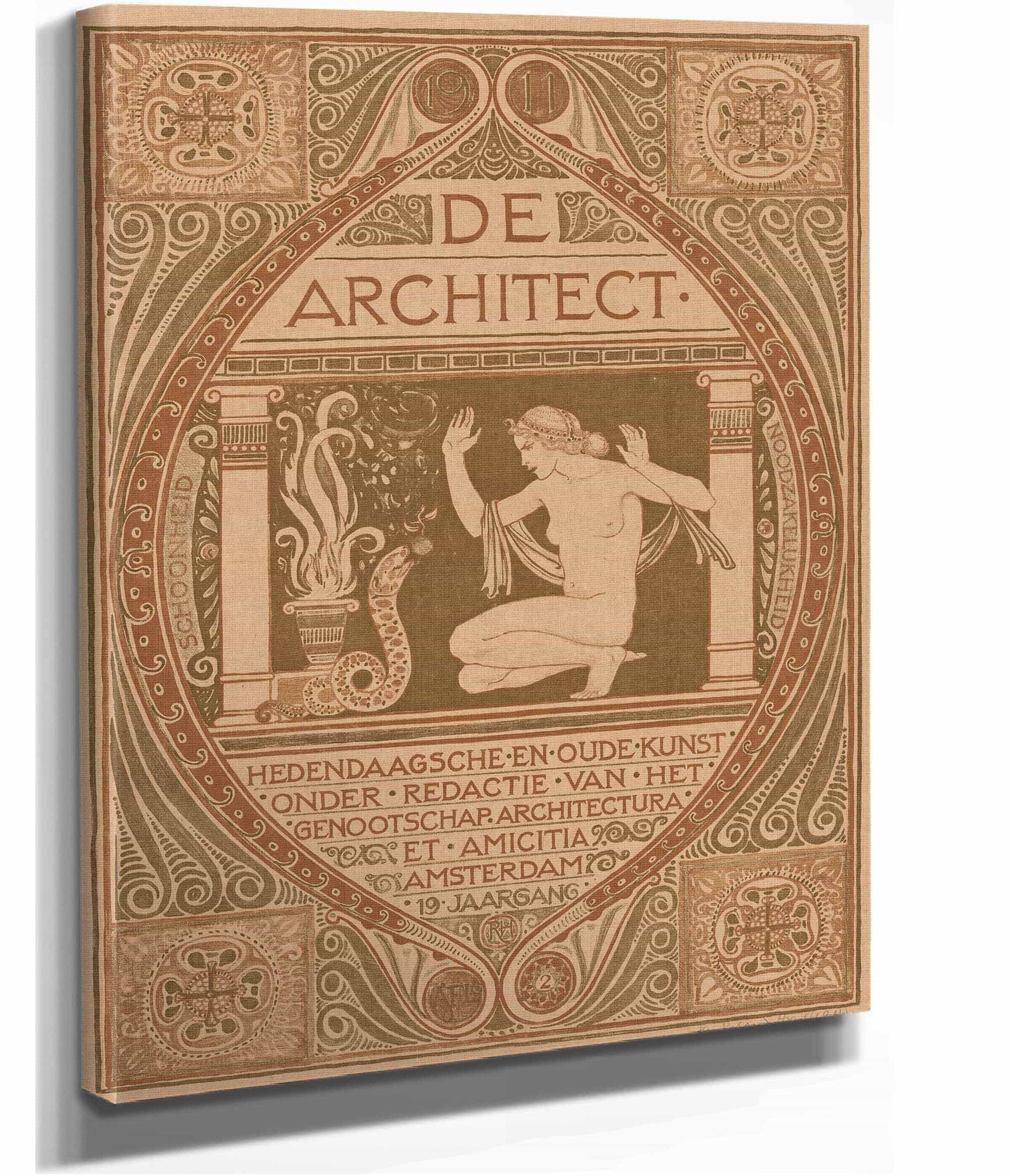 Omslagontwerp Voor De Architect by Richard Nicolaus Roland Holst
