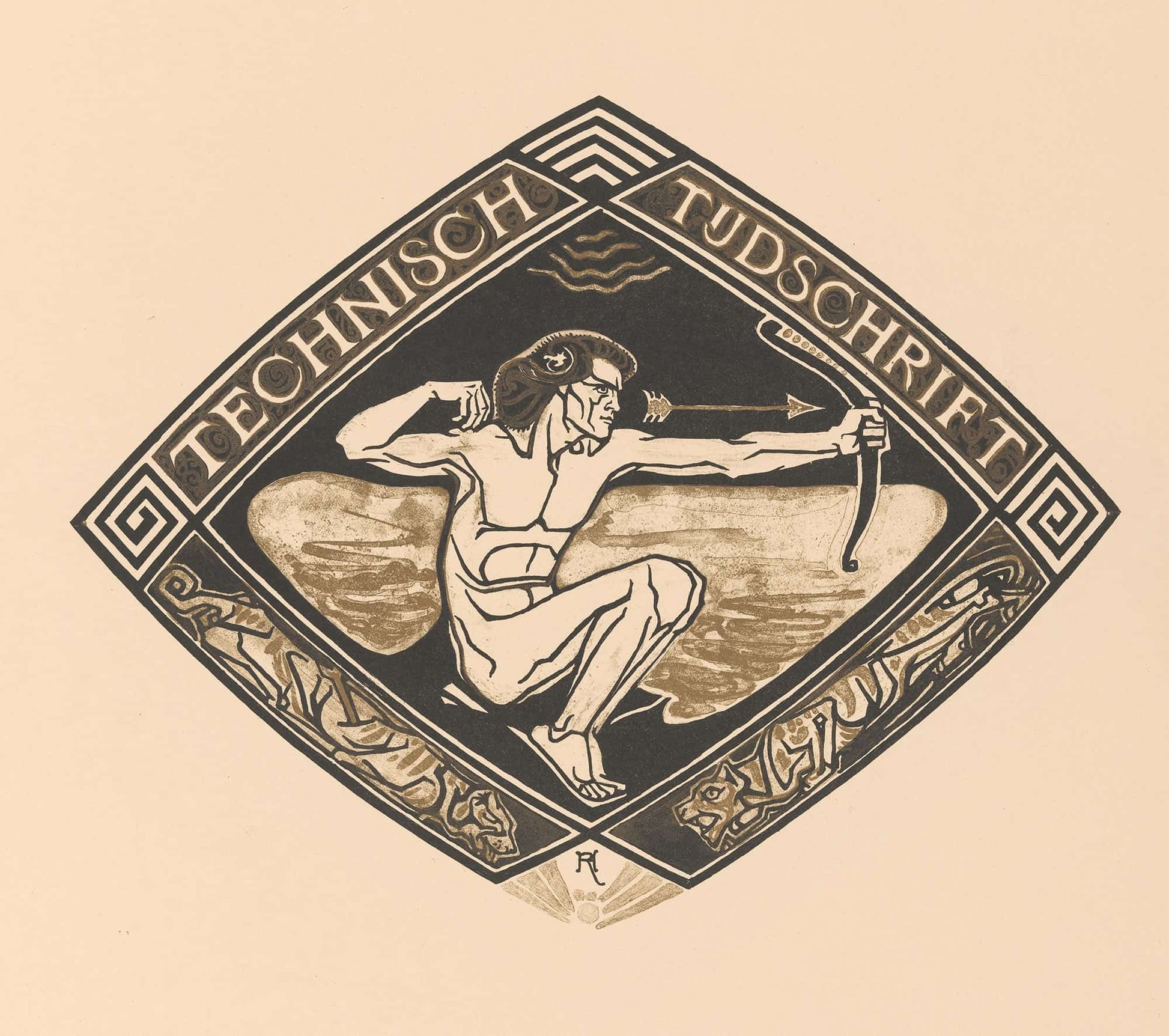 Omslagontwerp Voor Technisch Tijdschrift by Richard Nicolaus Roland Holst