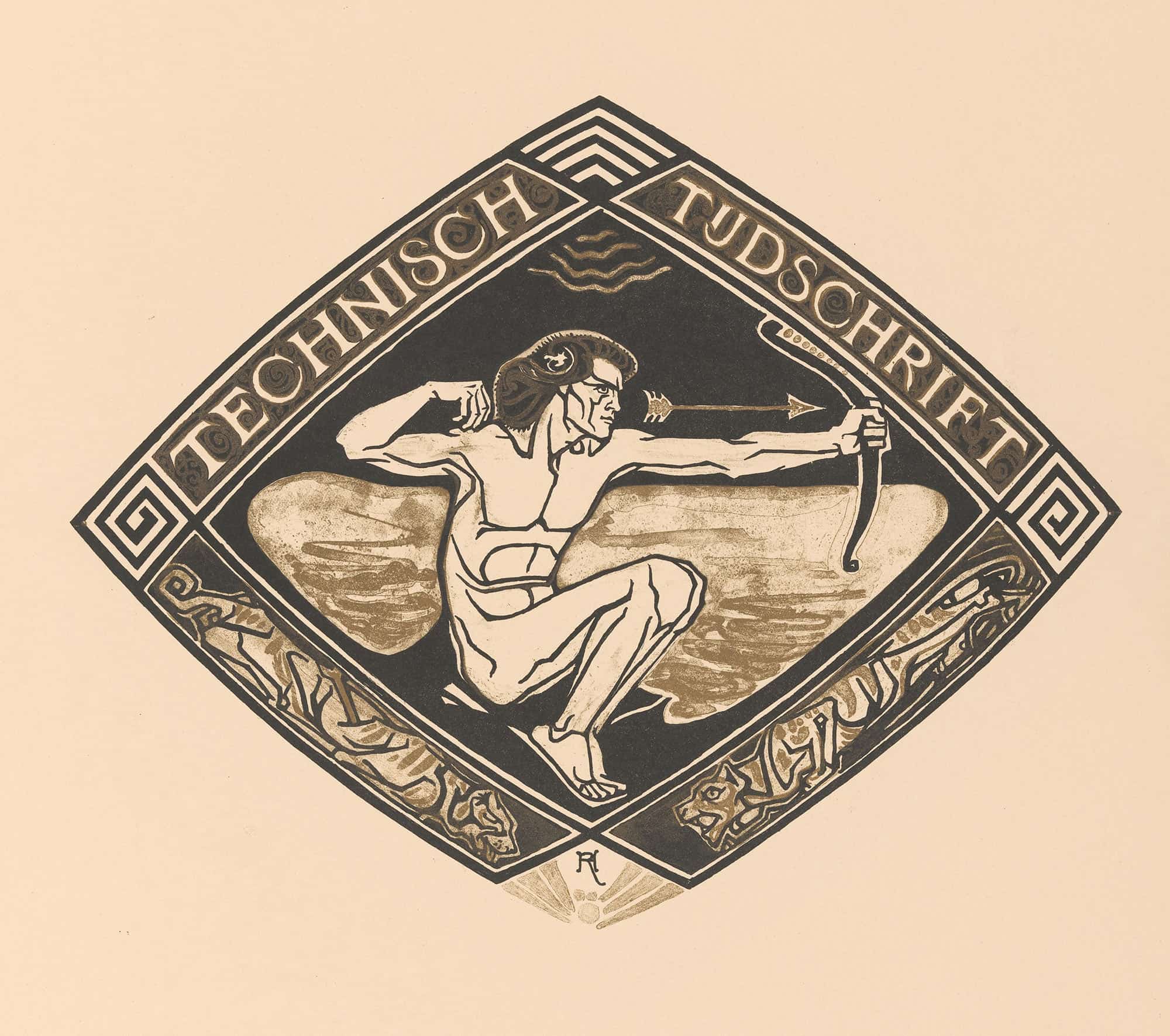 Omslagontwerp Voor Technisch Tijdschrift by Richard Nicolaus Roland Holst