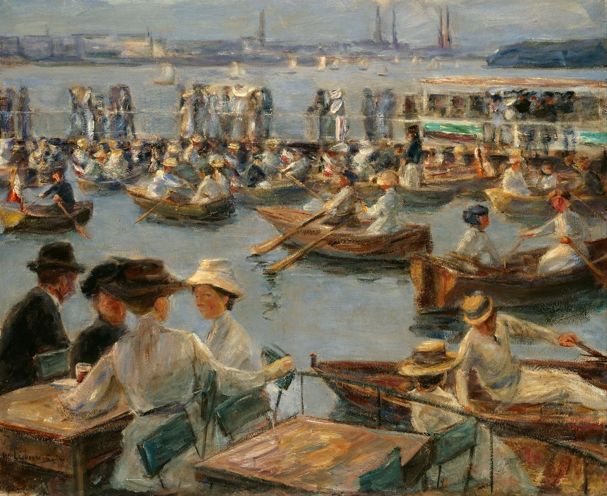 On The Alster In Hamburg by Max Liebermann